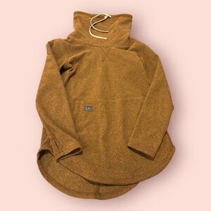 Deso Fleece Sweater Womens S Brown Tallac Fleece Funnel Neck Pullover Drawstring